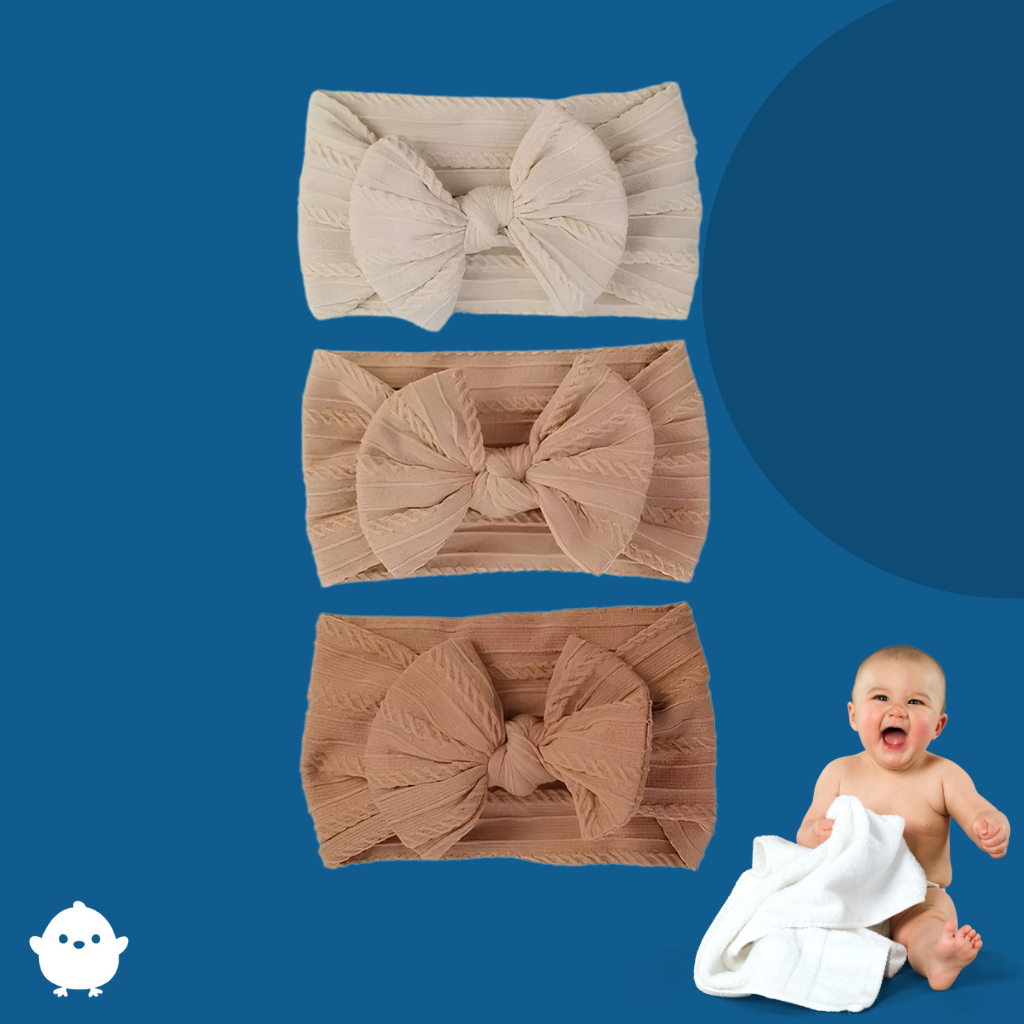 Noeudelya™  - Lot de 3 bandeaux nœud élastiques - Papibon